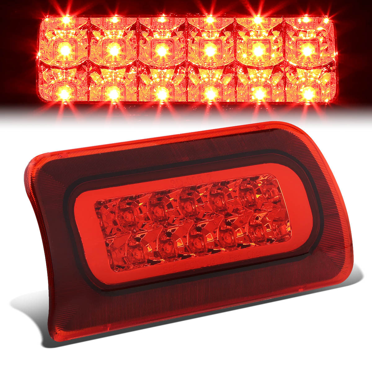 Nuvision Lighting, 94-03 Chevy S10 GMC Sonoma Standard Cab 2-RowLED 3rd Brake Light - Red Lens