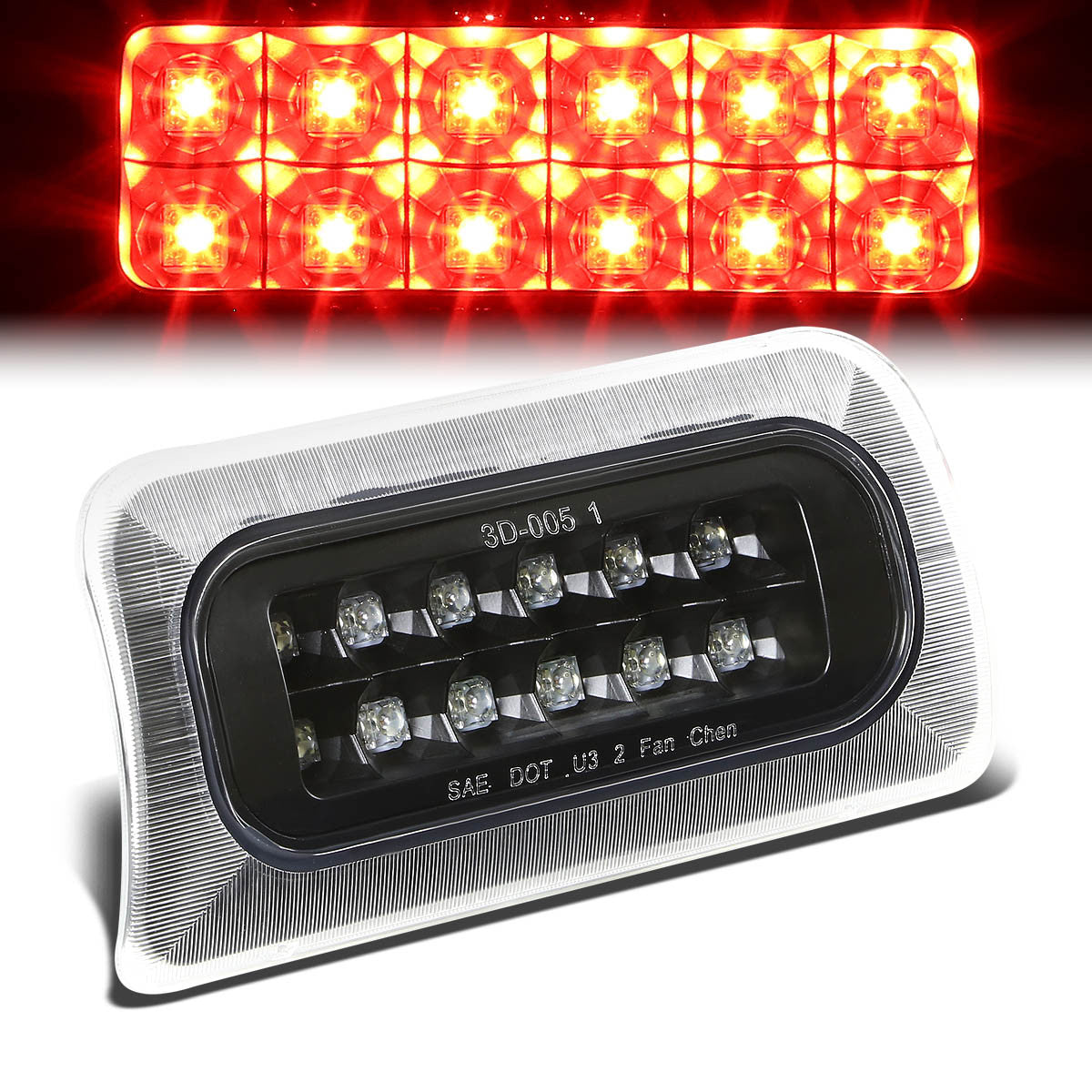 Nuvision Lighting, 94-03 Chevy S10 GMC Sonoma Standard Cab LED 3rd Brake Light - Black Housing