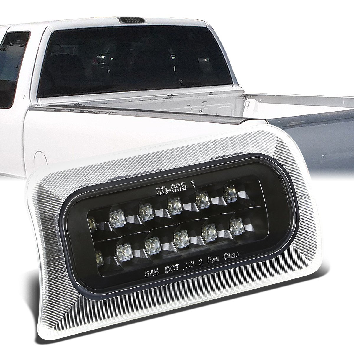 Nuvision Lighting, 94-03 Chevy S10 GMC Sonoma Standard Cab LED 3rd Brake Light - Black Housing