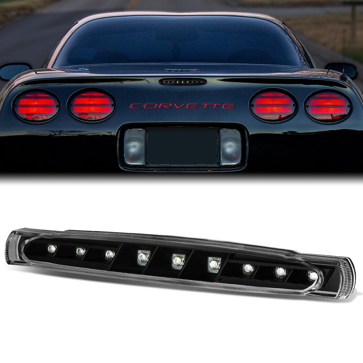 Nuvision Lighting, 97-04 Chevy Corvette LED 3rd Brake Light - Black Housing