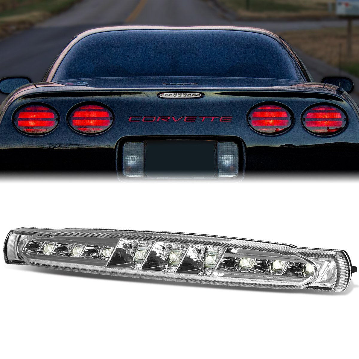 Nuvision Lighting, 97-04 Chevy Corvette LED 3rd Brake Light - Clear Lens