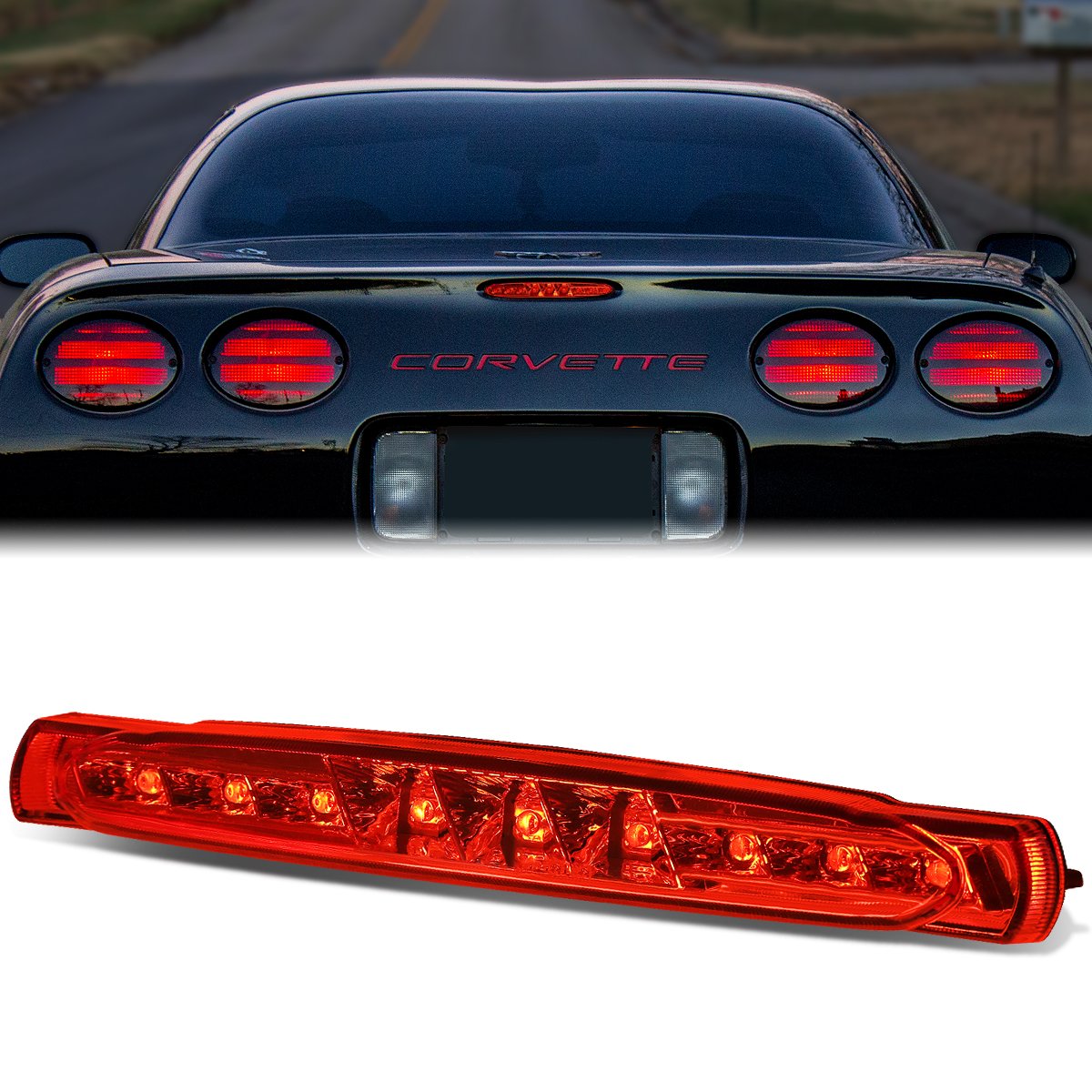 Nuvision Lighting, 97-04 Chevy Corvette LED 3rd Brake Light - Red Lens