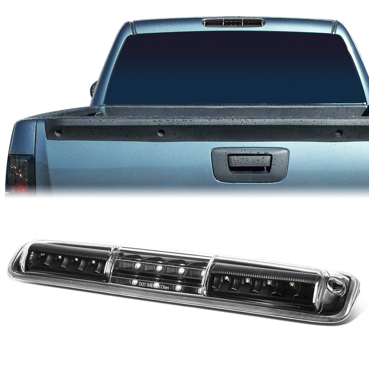 Nuvision Lighting, 99-07 Chevy Silverado GMC Sierra LED Third 3rd Tail Brake Light+Cargo Lamp - Black