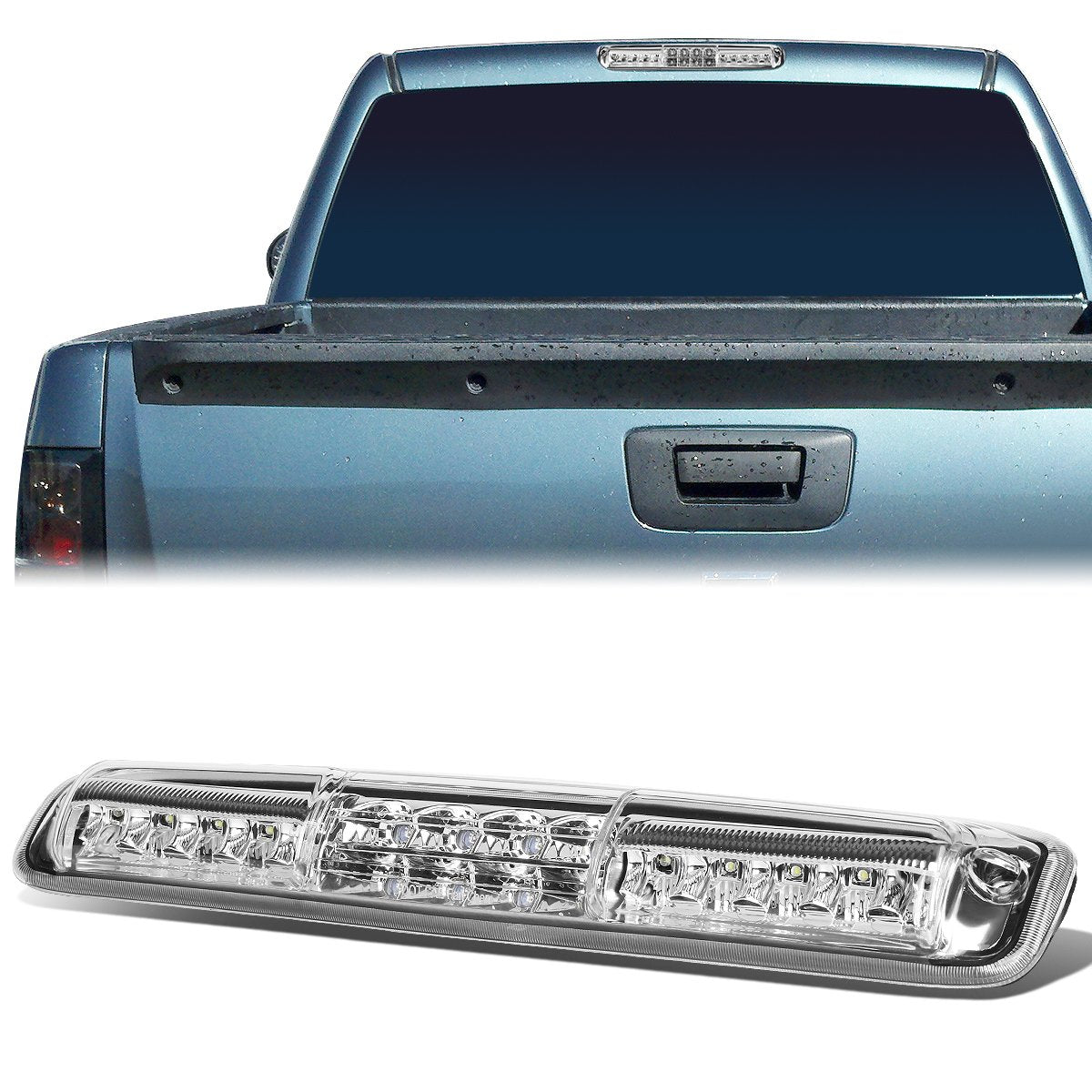 Nuvision Lighting, 99-07 Chevy Silverado GMC Sierra LED Third 3rd Tail Brake Light+Cargo Lamp - Clear