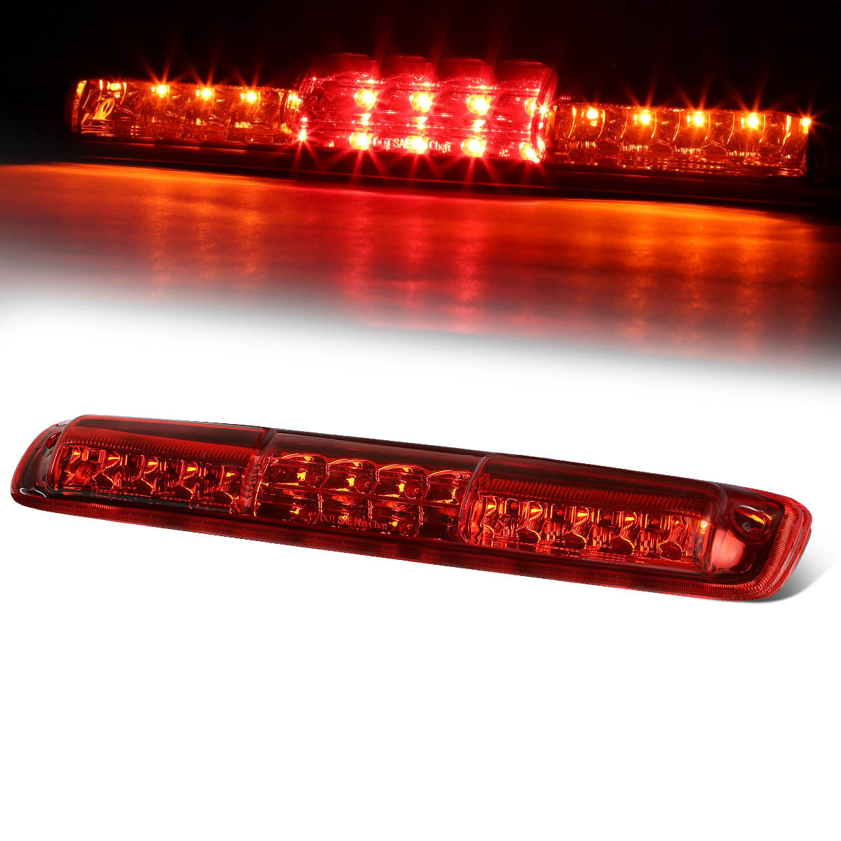 Nuvision Lighting, 99-07 Chevy Silverado GMC Sierra LED Third 3rd Tail Brake Light+Cargo Lamp - Red