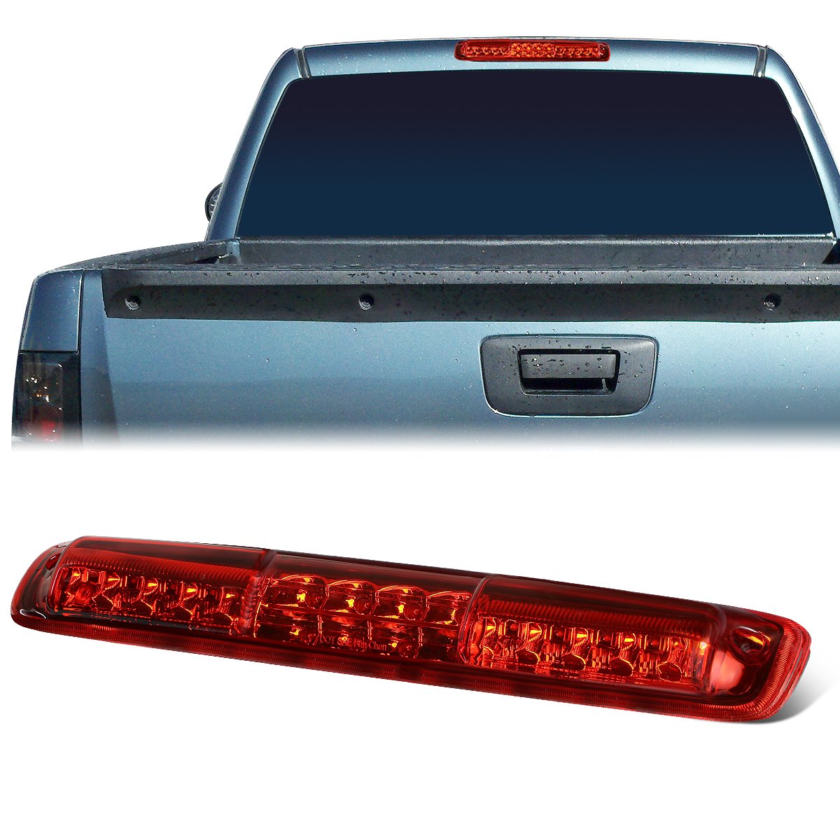 Nuvision Lighting, 99-07 Chevy Silverado GMC Sierra LED Third 3rd Tail Brake Light+Cargo Lamp - Red