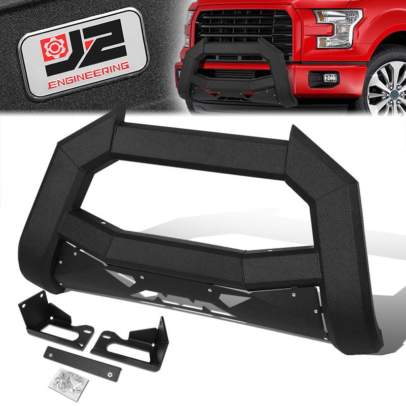 J2 Engineering, 99-07 Ford F250 F350 F450 F550 Super Duty Front Bumper Grille Guard - Carbon Steel