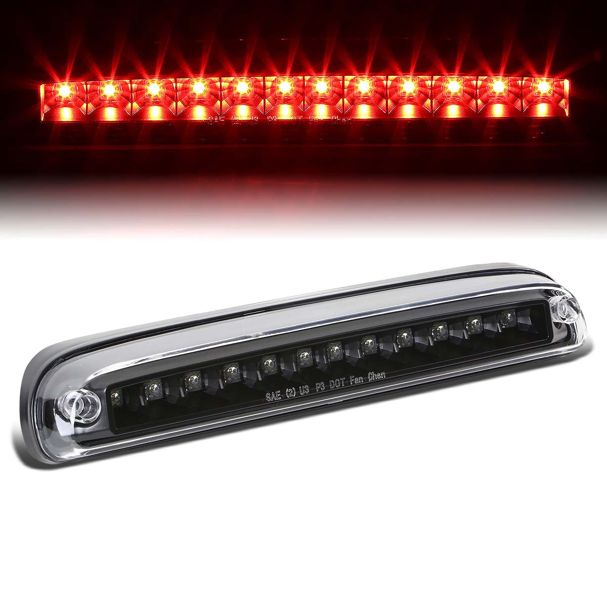 Nuvision Lighting, 99-16 Ford F250 F350 F450 F550 Super Duty 93-11 Ranger LED 3rd Brake Light - Black