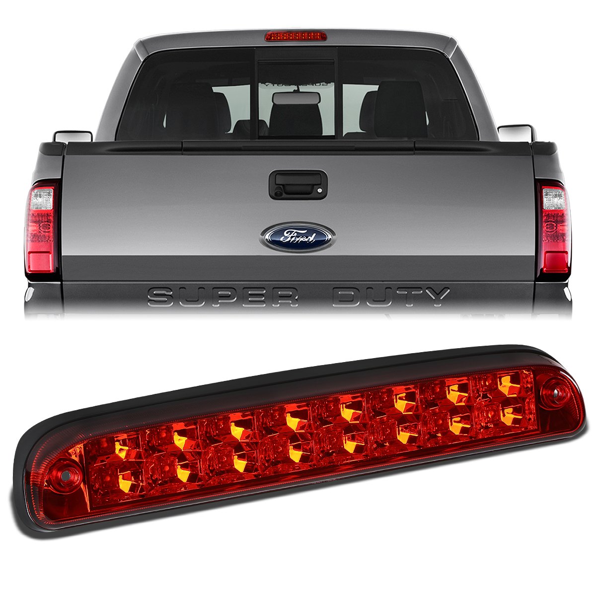 Nuvision Lighting, 99-16 Ford F250 F350 F450 F550 Super Duty LED 3rd Brake Light - Red Lens