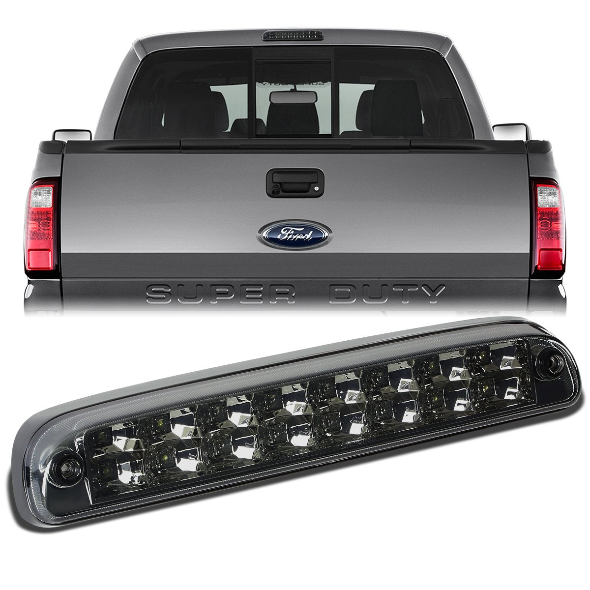 Nuvision Lighting, 99-16 Ford F250 F350 F450 F550 Super Duty LED 3rd Brake Light - Smoked Lens