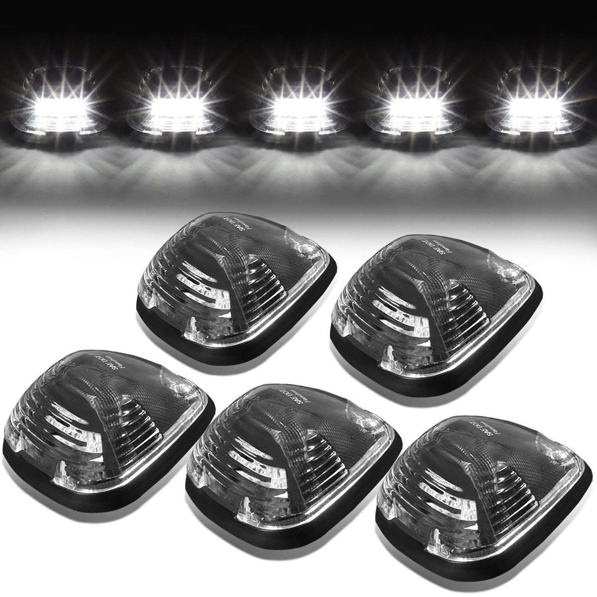 DNA Motoring, 99-16 Ford F250-F550 Super Duty 05-07 E150-E450 Black Housing Cab Roof Lights - White LED