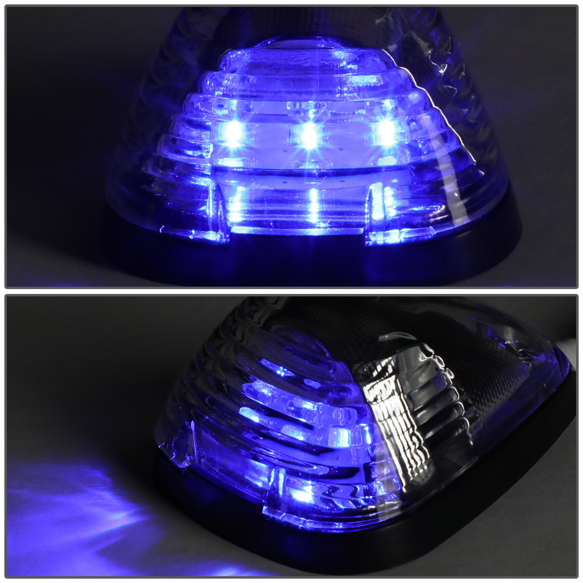 DNA Motoring, 99-16 Ford F250-F550 Super Duty 05-07 E150-E450 Chrome Housing Cab Roof Lights - Blue LED