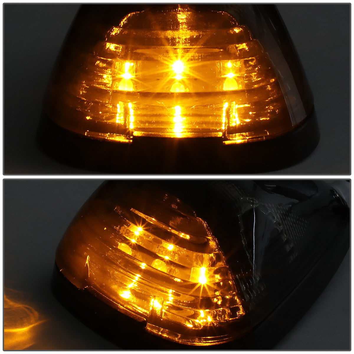 DNA Motoring, 99-16 Ford F250-F550 Super Duty 05-07 E150-E450 Smoked Lens Cab Roof Lights - Amber LED