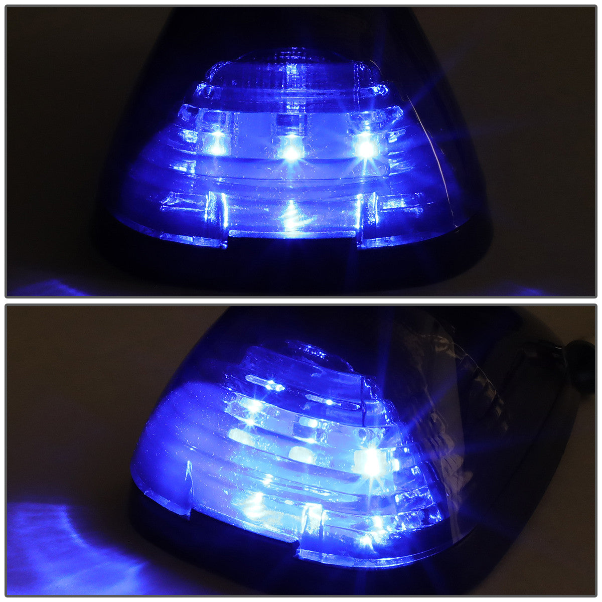 DNA Motoring, 99-16 Ford F250-F550 Super Duty 05-07 E150-E450 Smoked Lens Cab Roof Lights - Blue LED