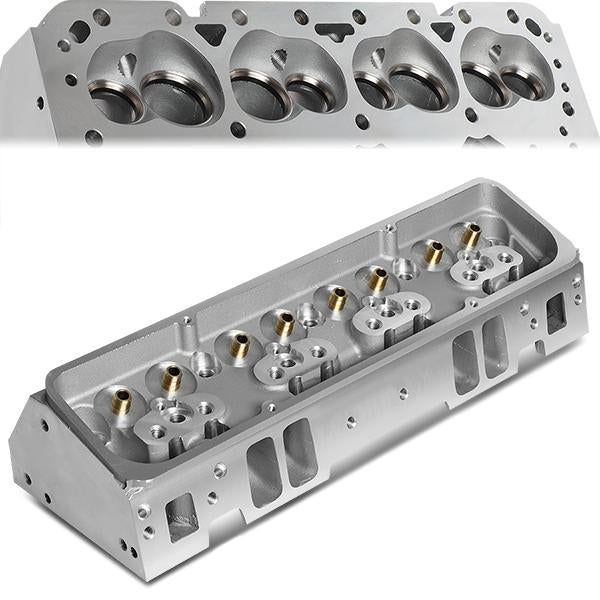 J2 Engineering, Chevy 262-400 SBC Small Block 200cc Intake 68cc Angle-Plug Chamber Cylinder Head - Aluminum