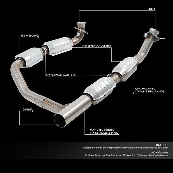 CAAP, Factory Replacement Catalytic Converter 05-09 Ford E150 E250 E350 Super Duty 5.4L Y-Pipe