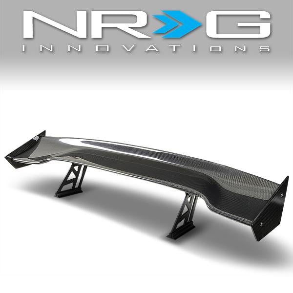 NRG Innovations, GT Style Carbon Fiber Rear Spoiler w/Brackets - CARB-A590