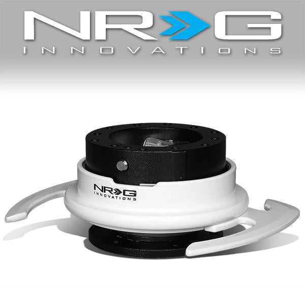 NRG Innovations, Gen 4.0 Steering Wheel Quick Release Adapter w/Hnadle - SRK-700BK-WT