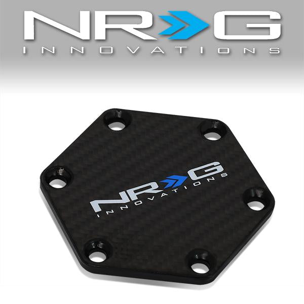 NRG Innovations, Hexagonal Style Steering Wheel Horn Delete Plate - Carbon Fiber - STR-630CF