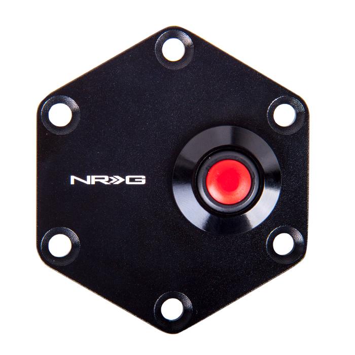 NRG Innovations, Hexagonal Style Steering Wheel Horn Plate w/Button - STR-600BK