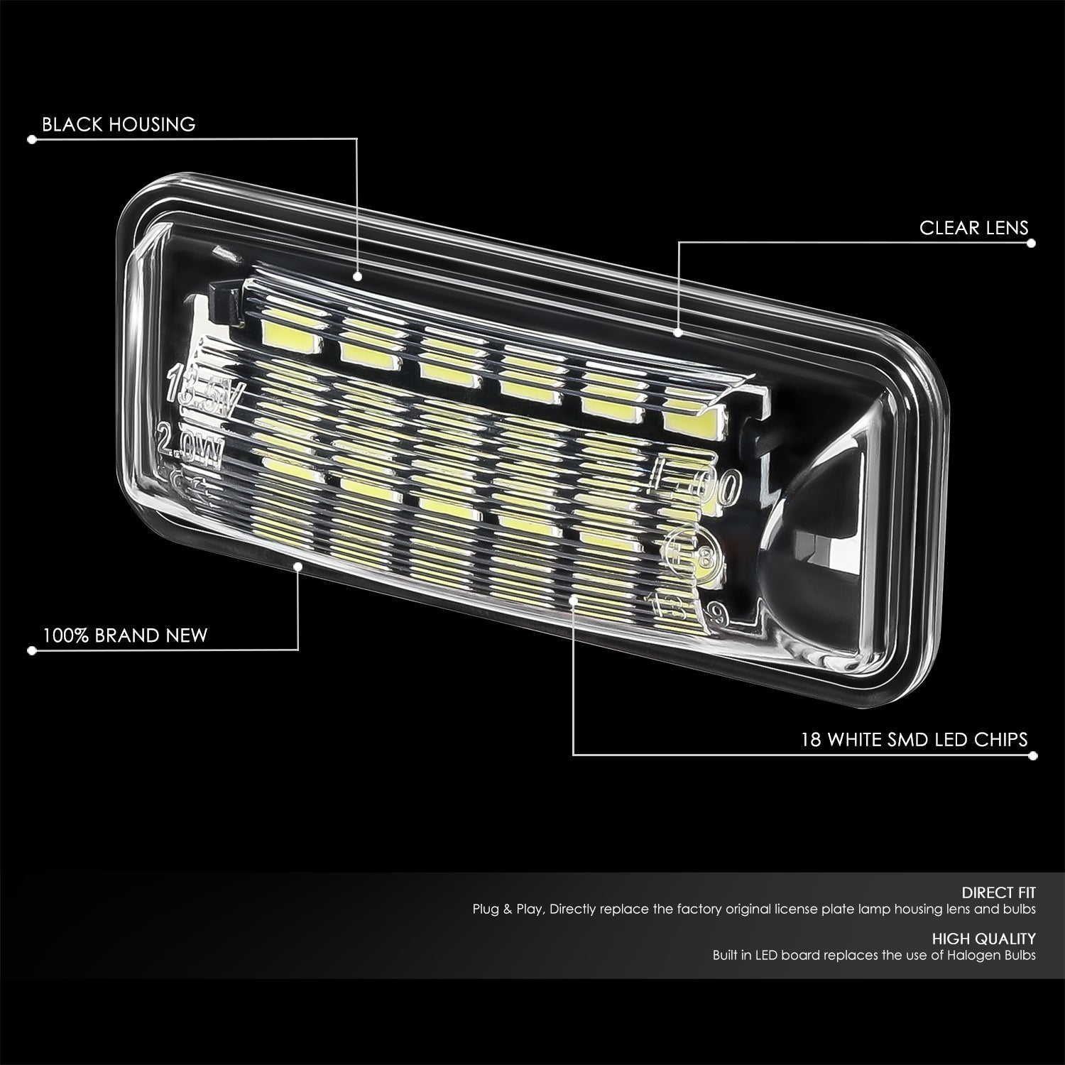 Nuvision Lighting, LED License Plate Lights13-20 Subaru BRZ, 14-18 Forester