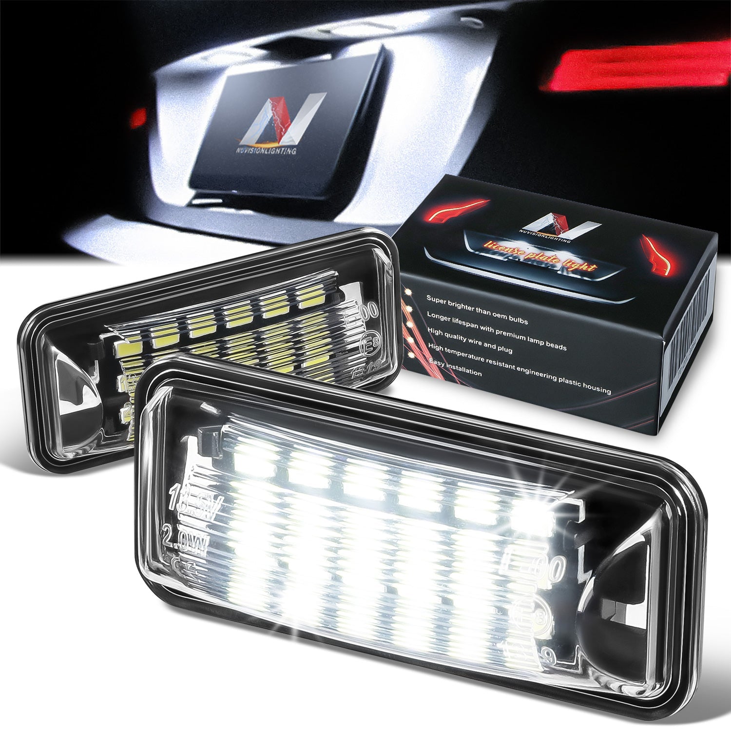 Nuvision Lighting, LED License Plate Lights13-20 Subaru BRZ, 14-18 Forester