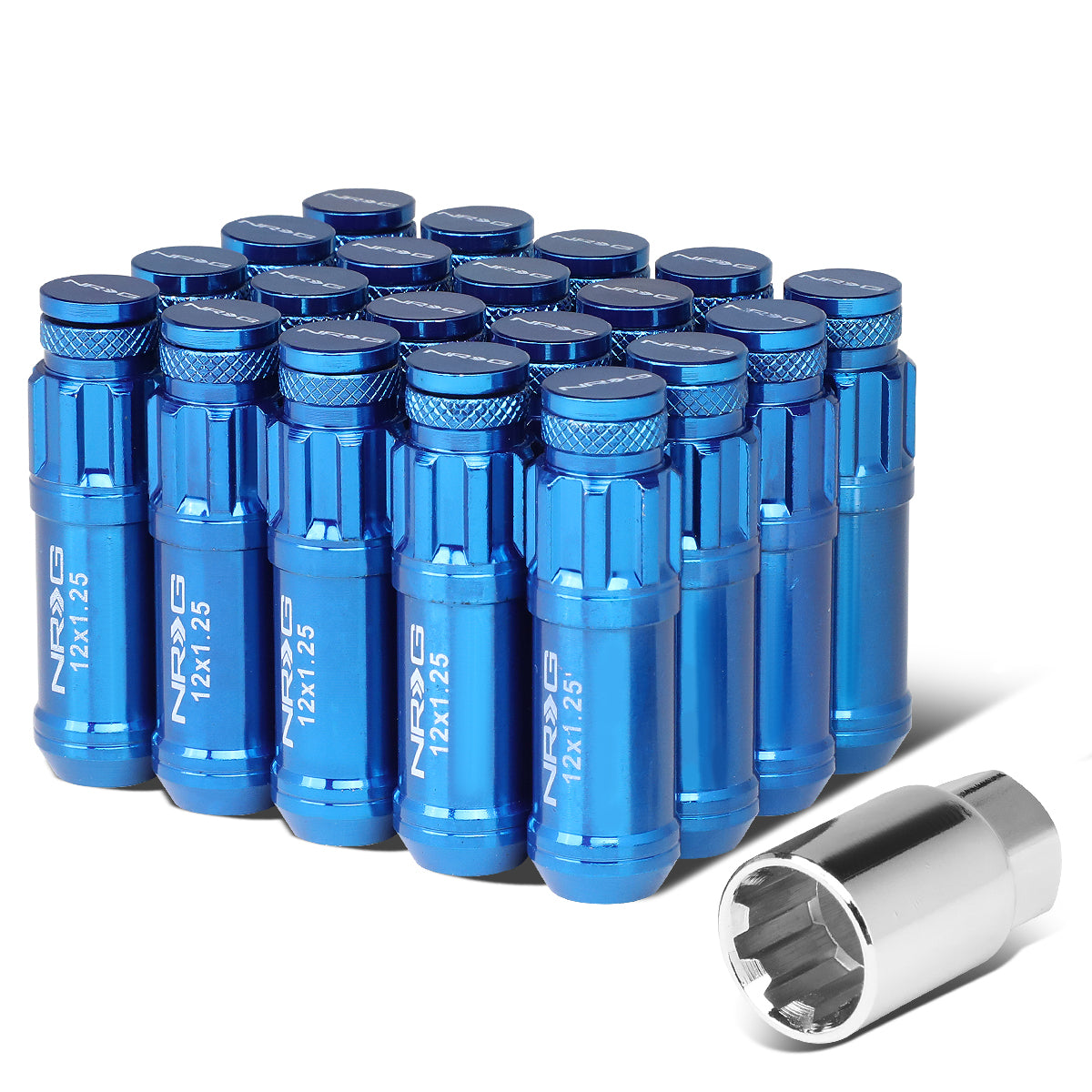 NRG Innovations, M12 X 1.25 20-Piece Lug Nuts - Removable Cap [A variety of color options]