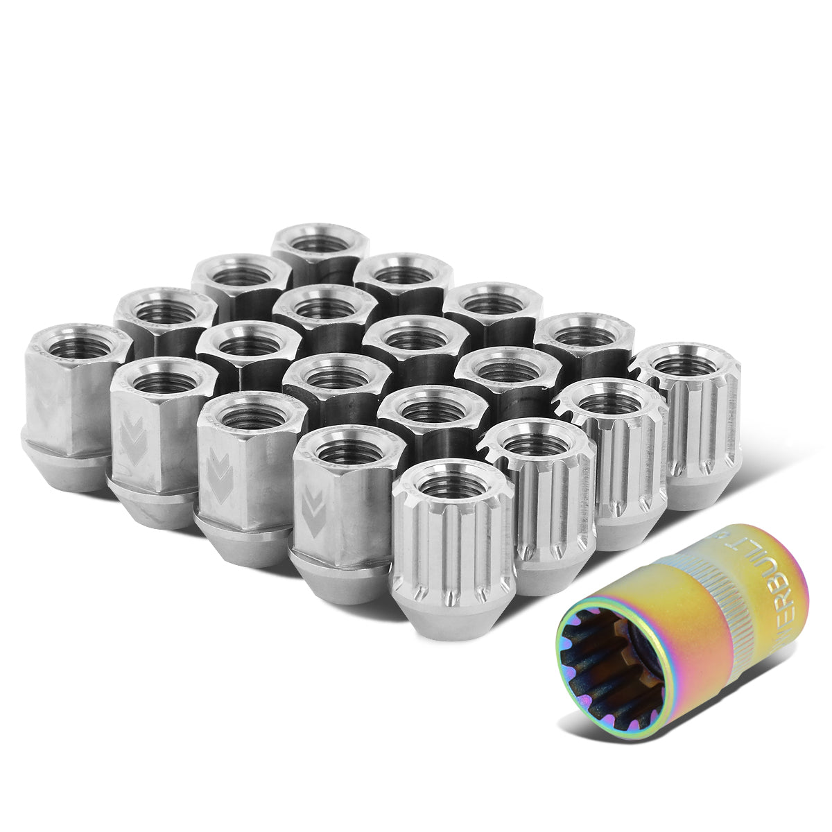 NRG Innovations, M12 x 1.25 16-Piece Titanium Open-End Lug Nuts [A variety of color options]