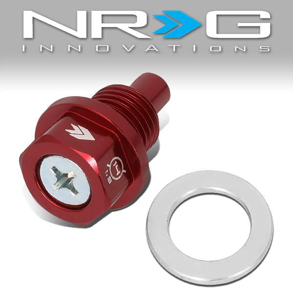 NRG Innovations, M14 x 1.5 Magnetic Oil Drain Plug Bolt - Aluminum - NOP-100RD