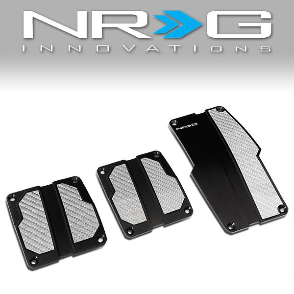 NRG Innovations, MT Manual Transmission Pedal Cover Plates - Carbon Fiber Trim - PDL-100BK