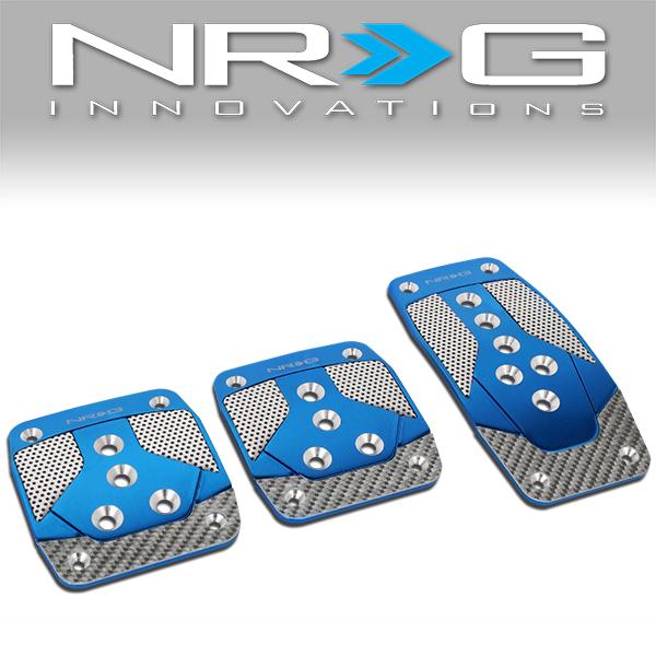 NRG Innovations, MT Manual Transmission Pedal Cover Plates w/Carbon Fiber Trim - PDL-400BL