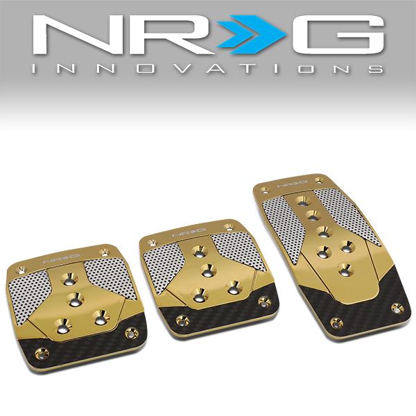 NRG Innovations, MT Manual Transmission Pedal Cover Plates w/Carbon Fiber Trim - PDL-400CG