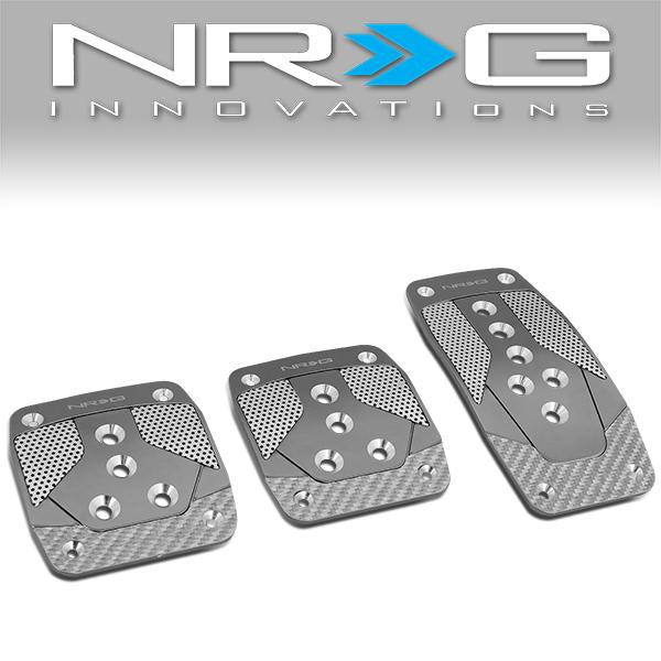 NRG Innovations, MT Manual Transmission Pedal Cover Plates w/Carbon Fiber Trim - PDL-400GM