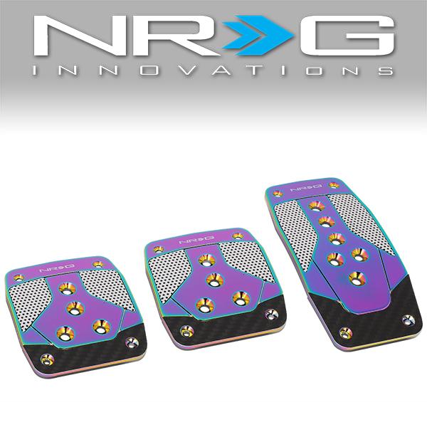 NRG Innovations, MT Manual Transmission Pedal Cover Plates w/Carbon Fiber Trim - PDL-400MC