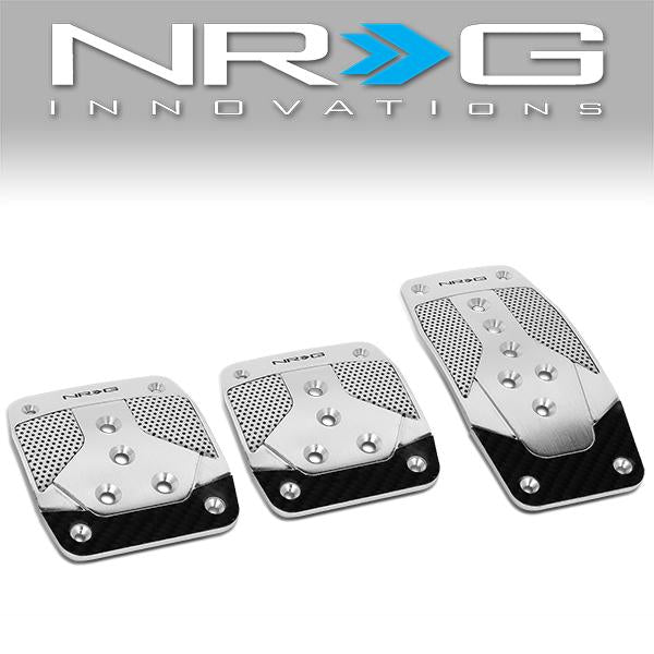 NRG Innovations, MT Manual Transmission Pedal Cover Plates w/Carbon Fiber Trim - PDL-400SL