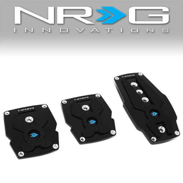 NRG Innovations, MT Manual Transmission Pedal Pad Cover Plates - Aluminum - PDL-200BK