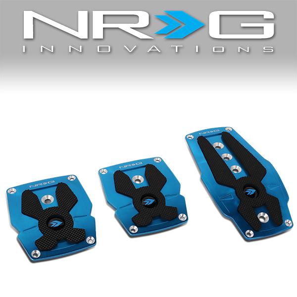 NRG Innovations, MT Manual Transmission Pedal Pad Cover Plates - Aluminum - PDL-200BL