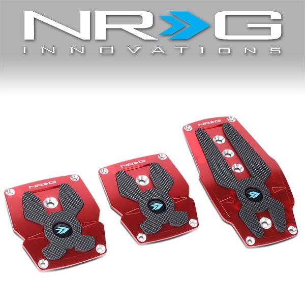 NRG Innovations, MT Manual Transmission Pedal Pad Cover Plates - Aluminum - PDL-200RD