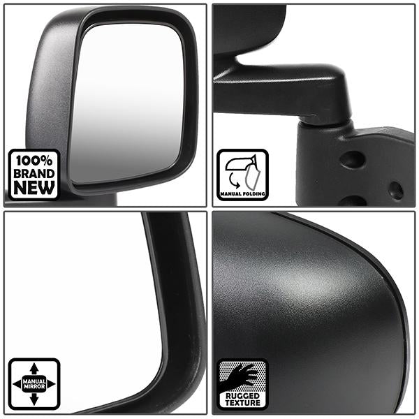 CAAP, Manual Side View Mirror (Left) 03-06 Jeep Wrangler