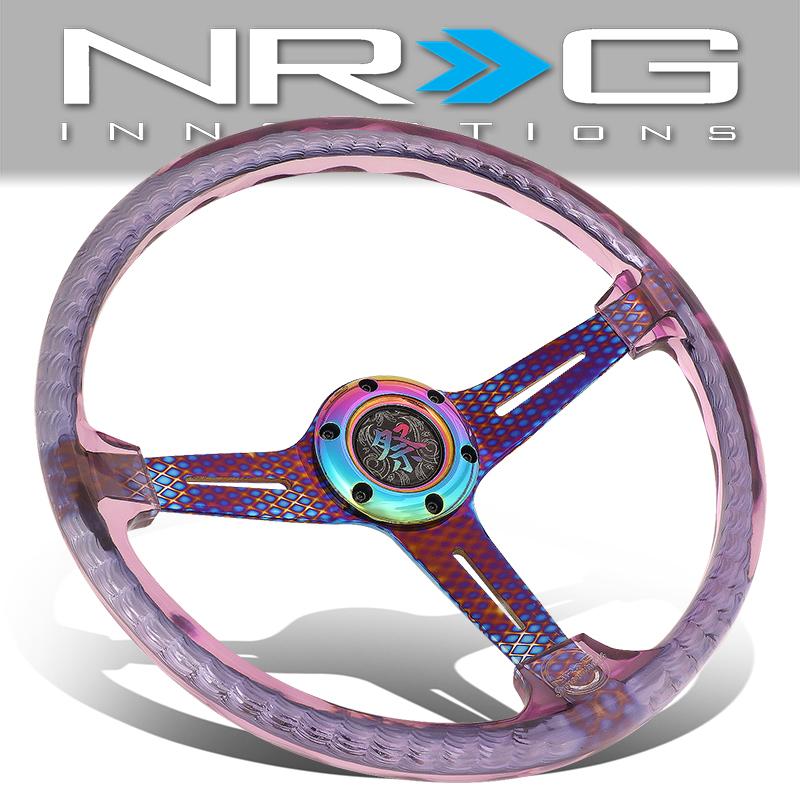 NRG Innovations, Matsuri 350mm 2 in. Deep Dish Purple Acrylic Grip Steering Wheel - RST-027GM-PP