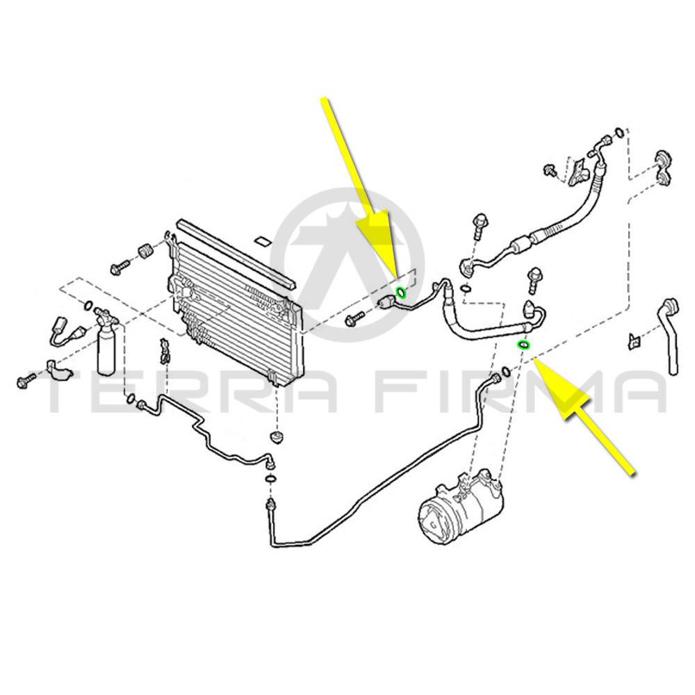 Nissan, Nissan Skyline R32 All R33 GTR/GTS25T Air Conditioning High Side Hose O-Ring Seal