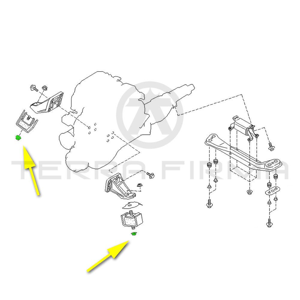 Nissan, Nissan Skyline R32 Front Engine Motor Mount Nut (Bottom Nut)