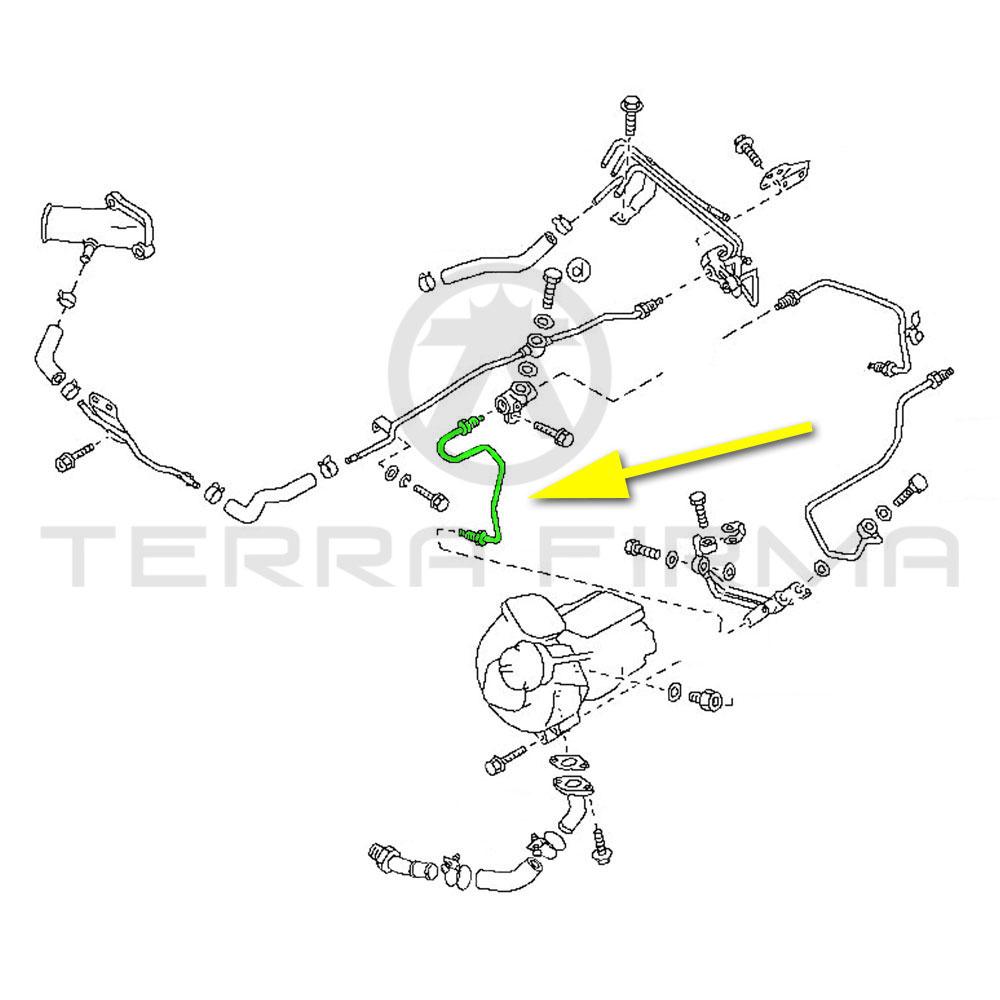 Nissan, Nissan Skyline R32 R33 R34 GTR RB26 Front Turbo Charger Water Tube Pipe, Bracket to Water Outlet