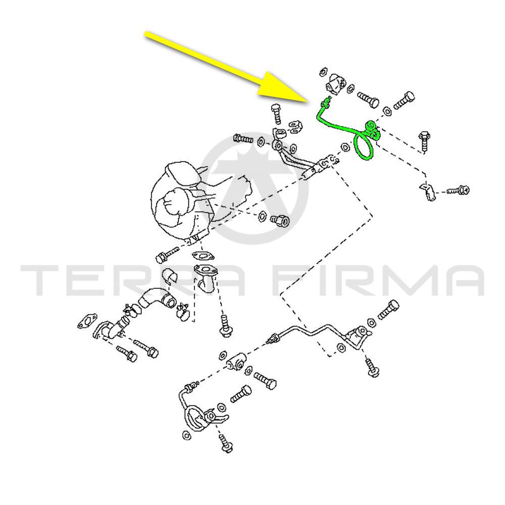 Nissan, Nissan Skyline R32 R33 R34 GTR RB26 Rear Turbo Charger Water Tube Pipe, Bracket to Water Inlet