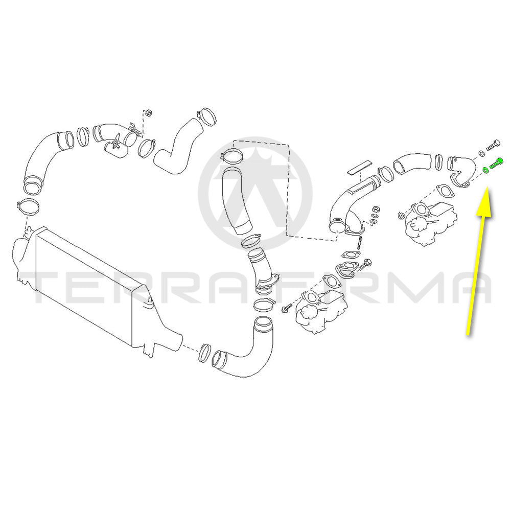 Nissan, Nissan Skyline R32 R33 R34 GTR Turbo Charger to Tube Inlet Mount Bolt, Rear Turbo