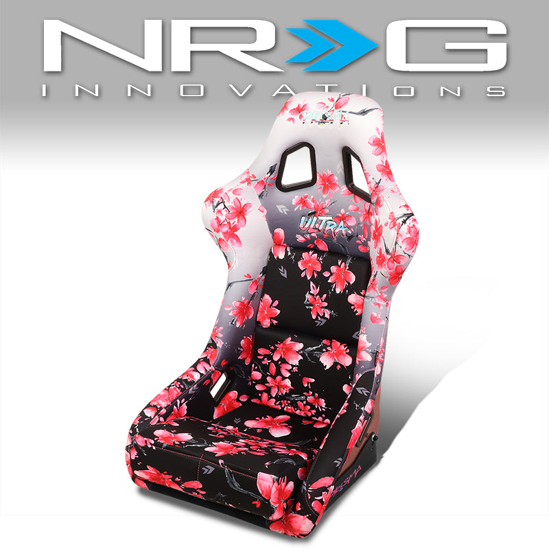 NRG Innovations, Ombre Sakura Fiberglass Vegan Satin Bucket Racing Seat - FRP-302-SAKURA