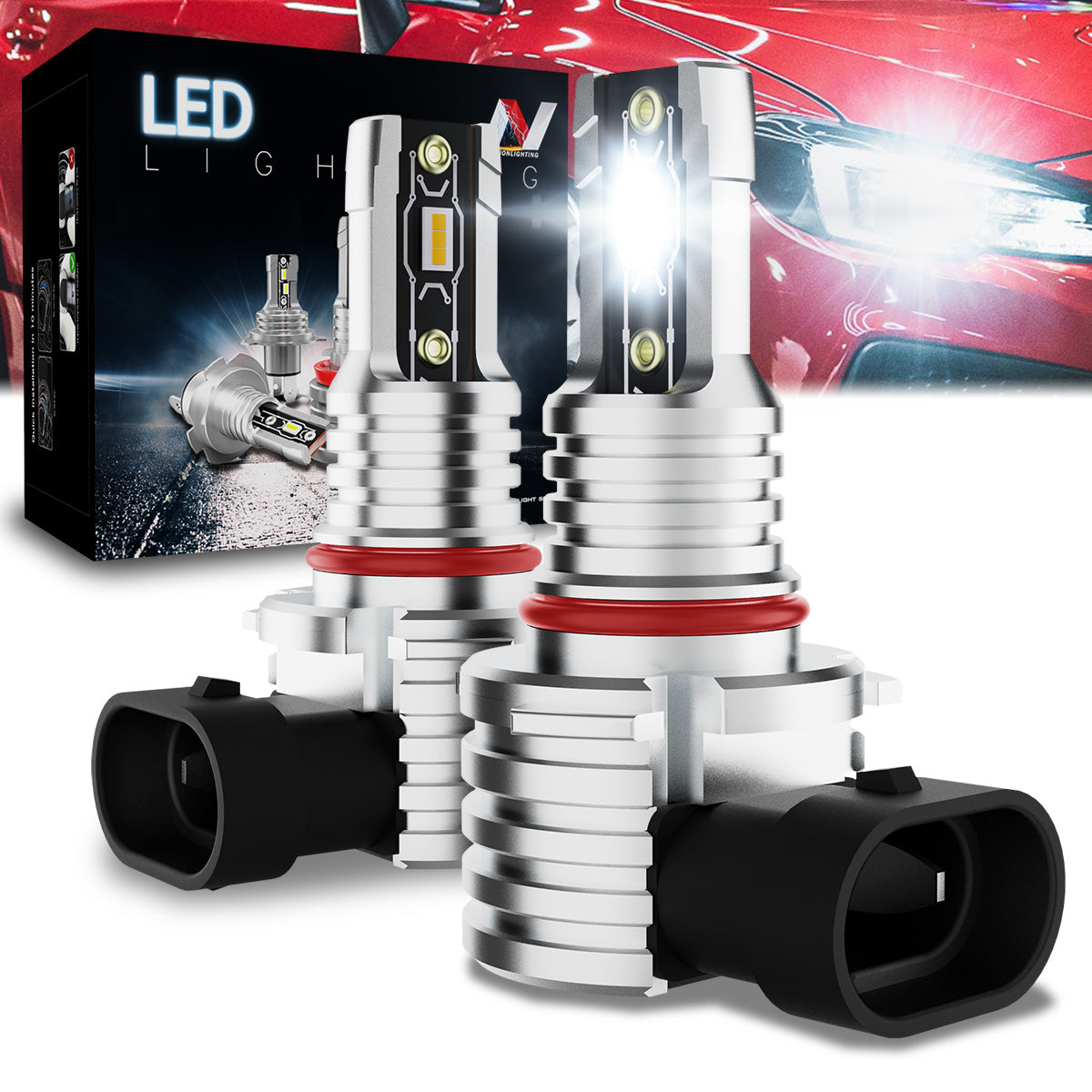 Nuvision Lighting, Pair 9005 HB3 CSP LED Headlight Fog Light Bulbs Conversion Kit