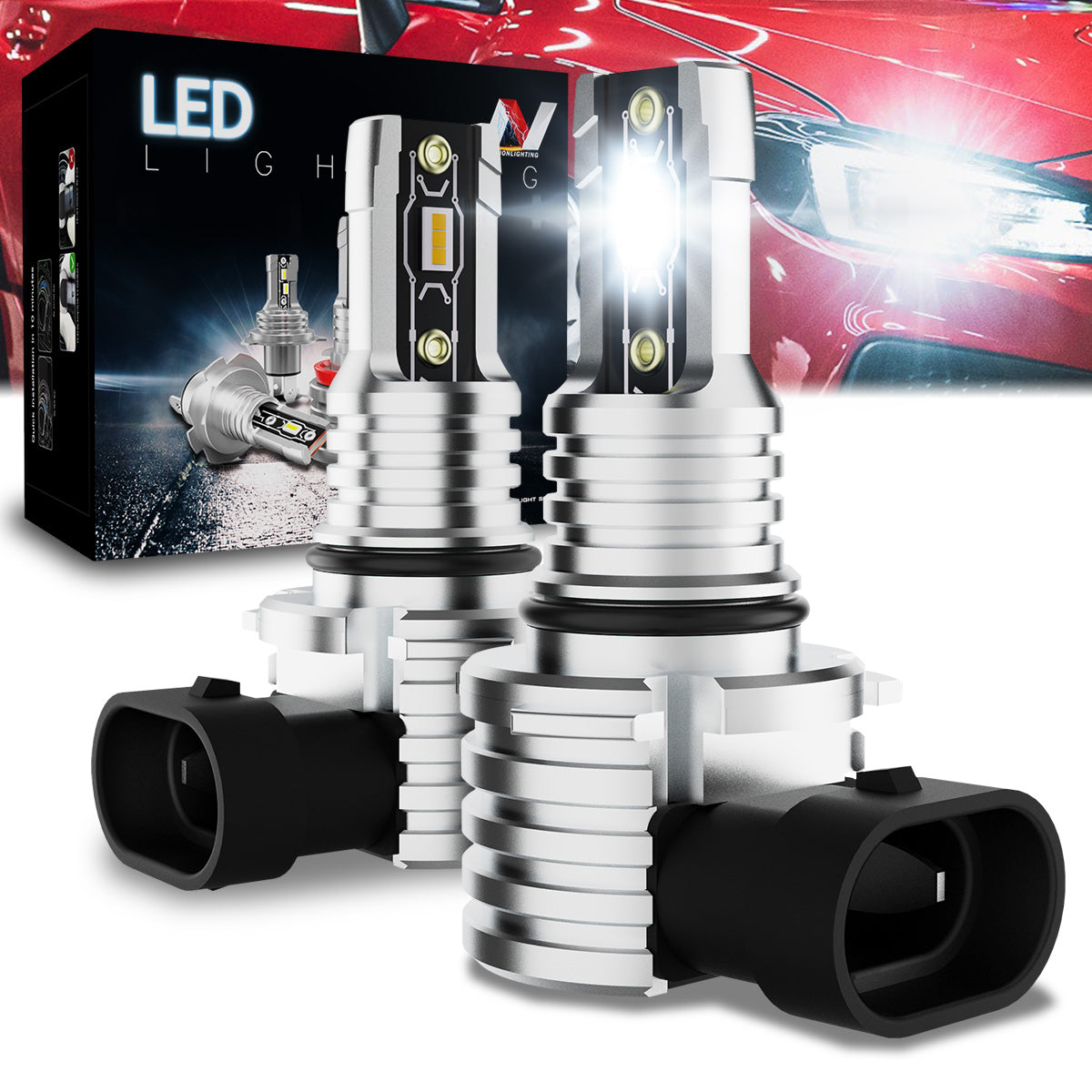 Nuvision Lighting, Pair 9006 HB4 CSP LED Headlight Fog Light Bulbs Conversion Kit