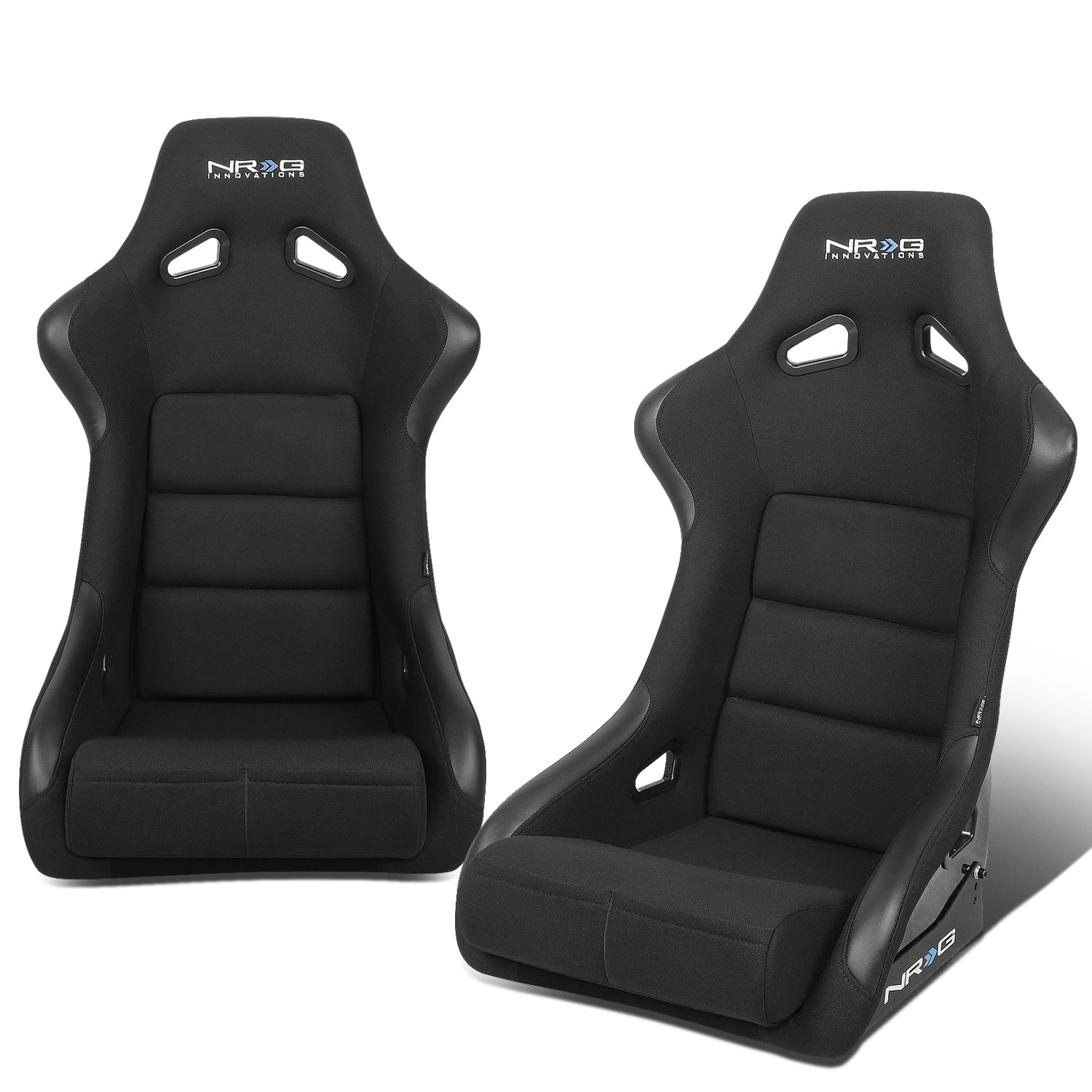 NRG Innovations, Pair Black Fiber Glass Bucket Racing Seats - FRP-301-X2