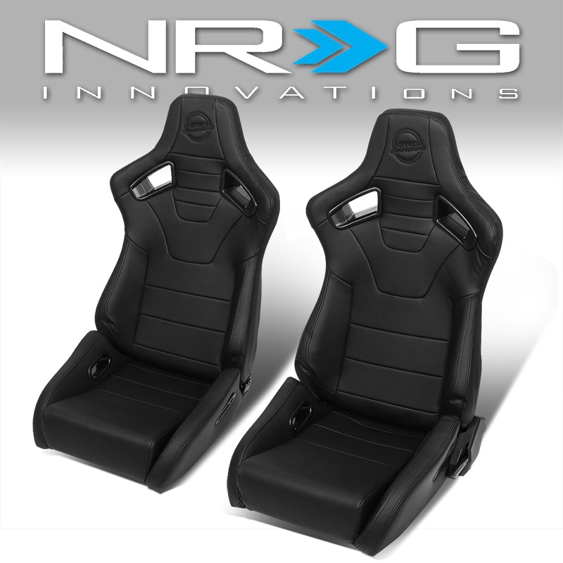 NRG Innovations, Pair Bucket Style Full Reclinable Racing Seats - RSC-750-L-R-BK-BK